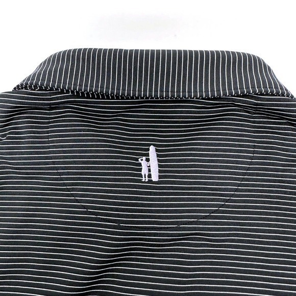NWT Johnnie-O Albatross Black Pin-Striped Polo Embroidery Size Medium UPF 50 - Picture 3 of 9